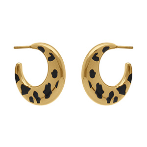 Croles en acier dor motif lopard - 17mm