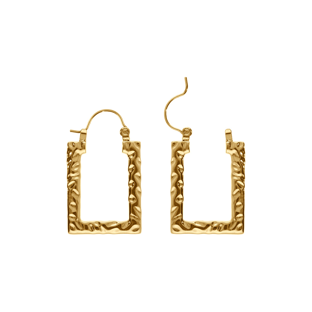 Croles en acier dor rectangulaire martel 23x18mm - Vue 1