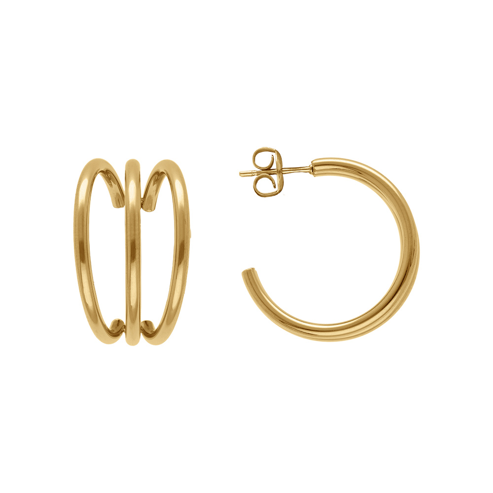 Croles en acier dor trois rangs largeur 15mm x hauteur 25mm - Vue 1