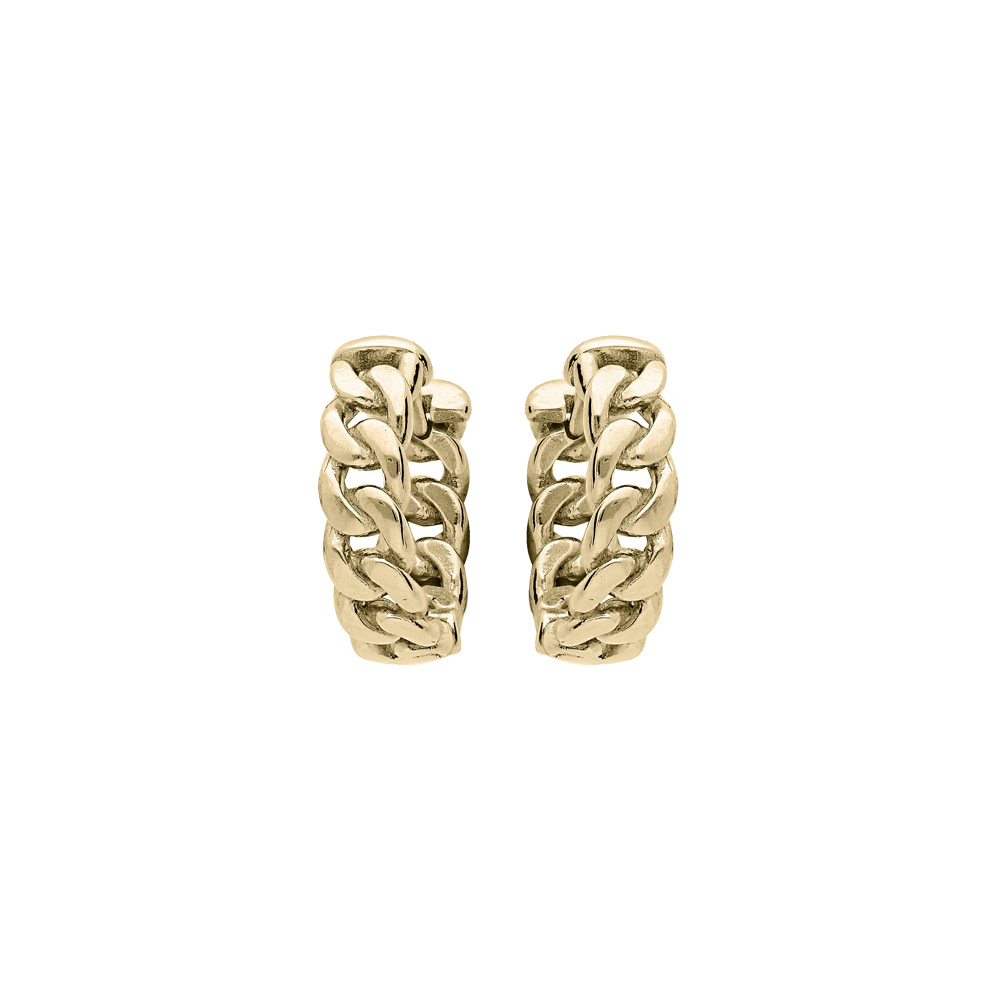 Croles en acier et PVD jaune mailles gourmette 15mm - Vue 1