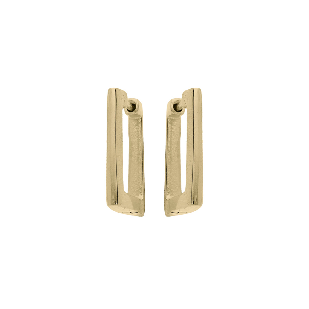 Croles en acier et PVD jaune tube lisse carr 18mm - Vue 1