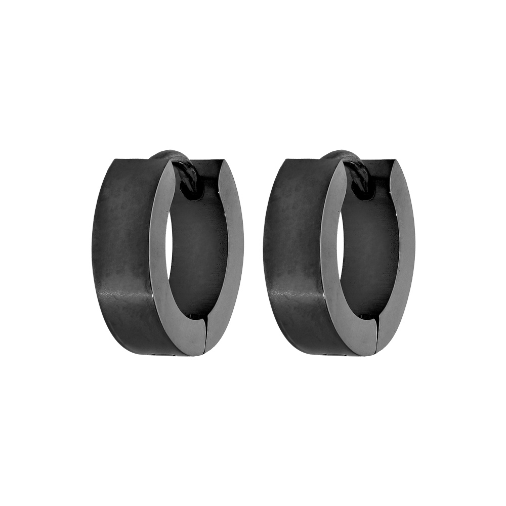 Cr�oles en acier et PVD noir articul�es effet mat - Vue 1