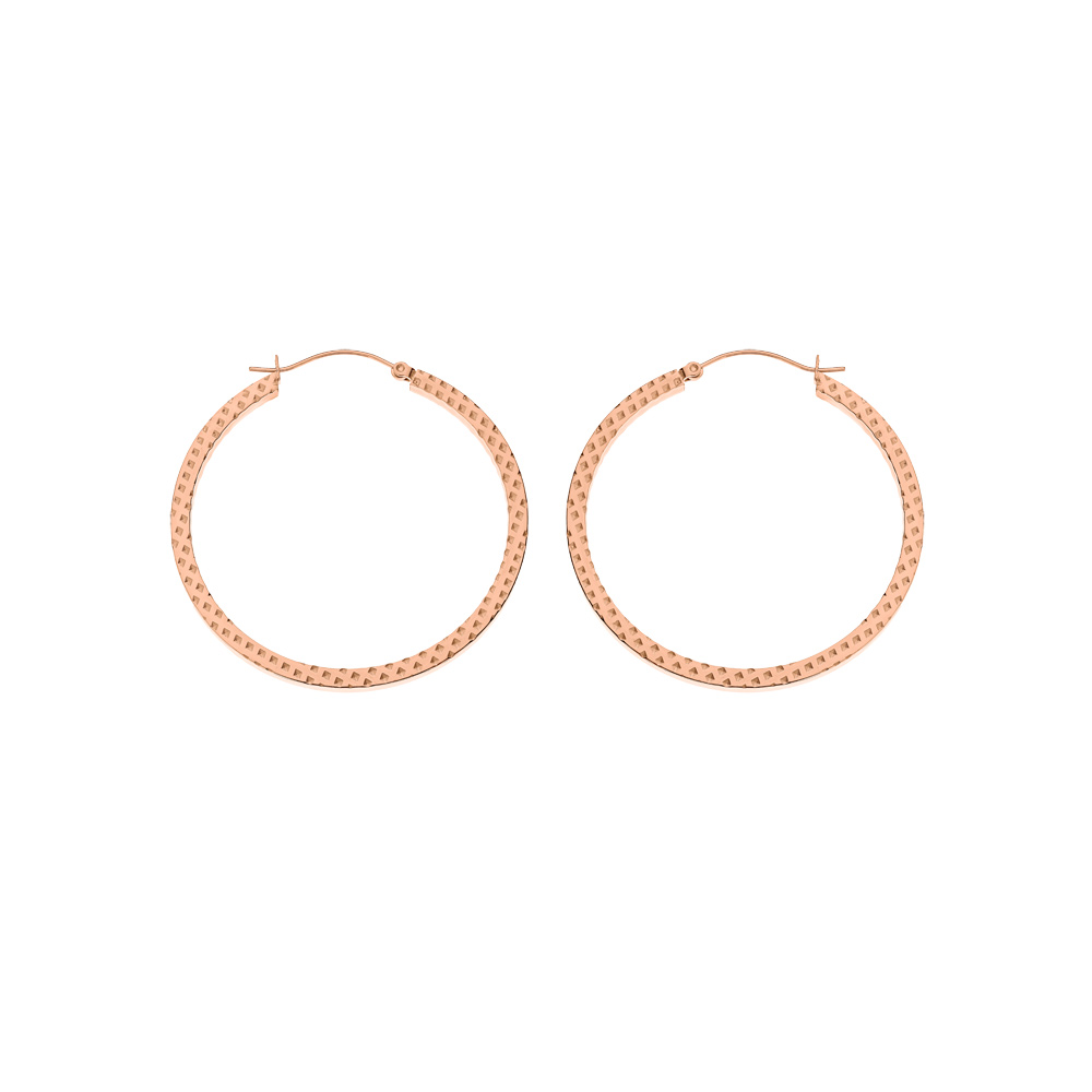 Croles en acier et PVD rose carr et martel en losange 55mm - Vue 1