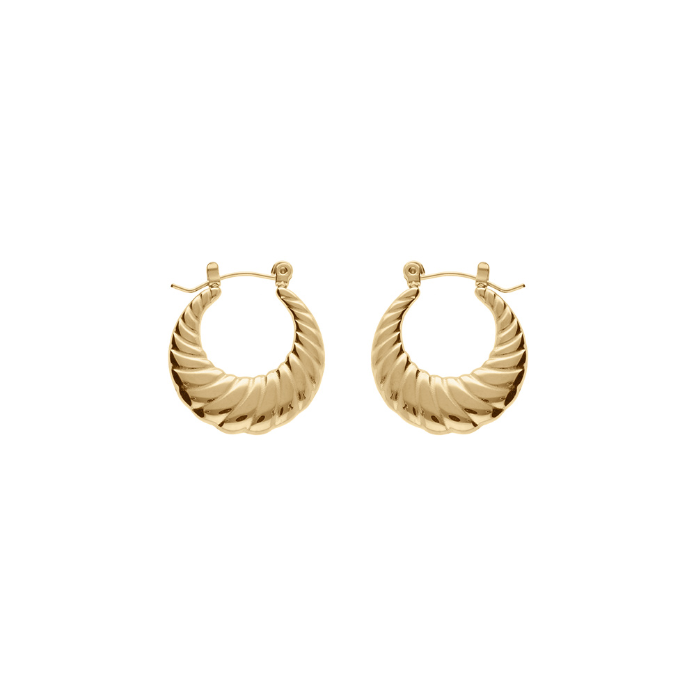 Croles en acier PVD dor forme croissant strille 22mm - Vue 1