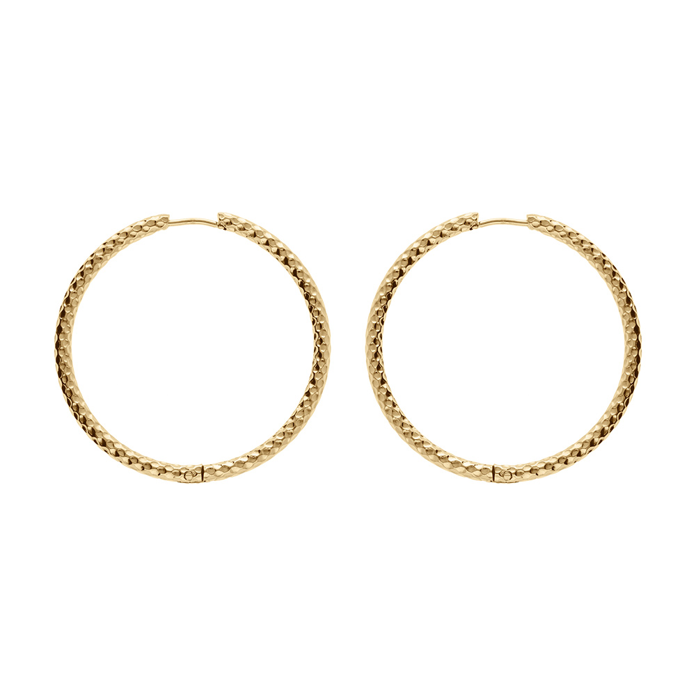 Boucles D'Oreilles Créoles En Acier Noir - PROSTEEL - 40mm