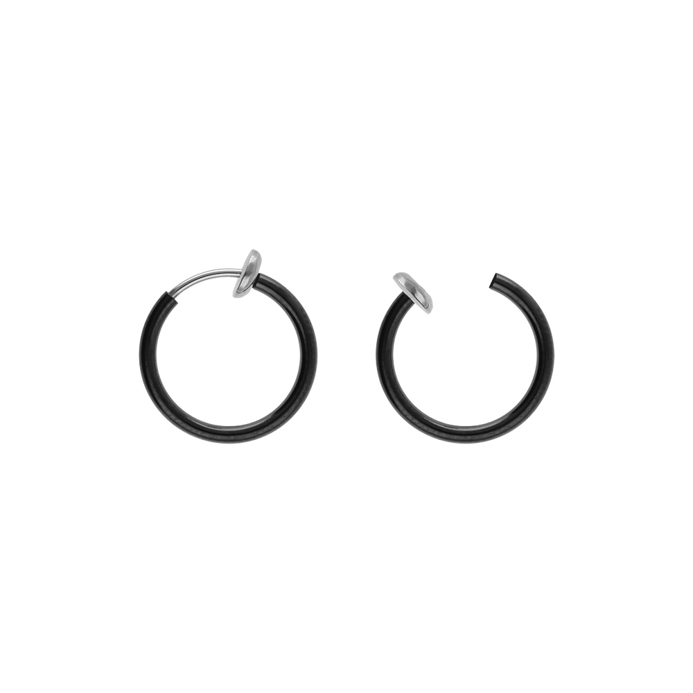 Croles en acier PVD noir tube 15mm systeme clip et ressort - Vue 1