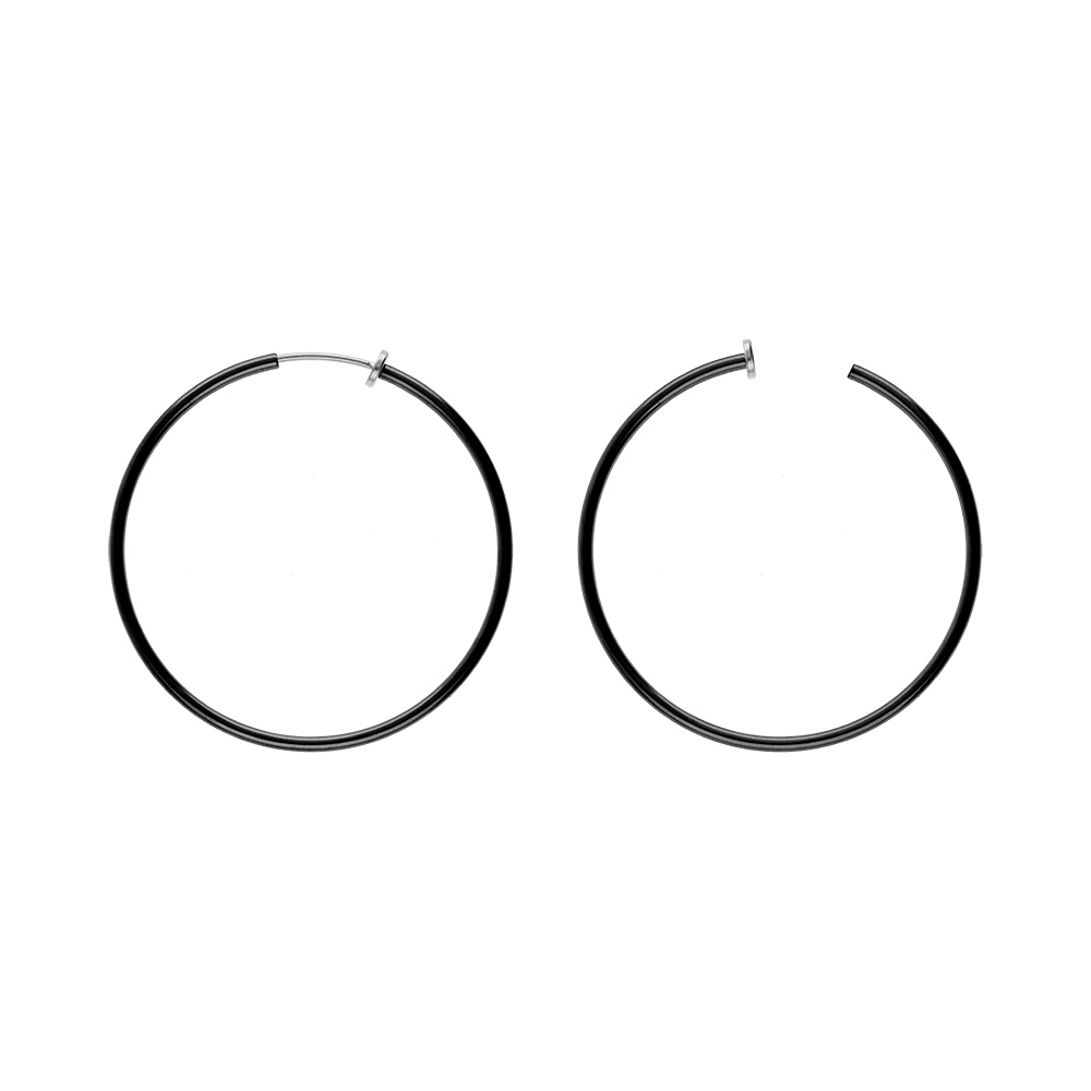 Croles en acier PVD noir tube 47mm systeme clip et ressort - Vue 1