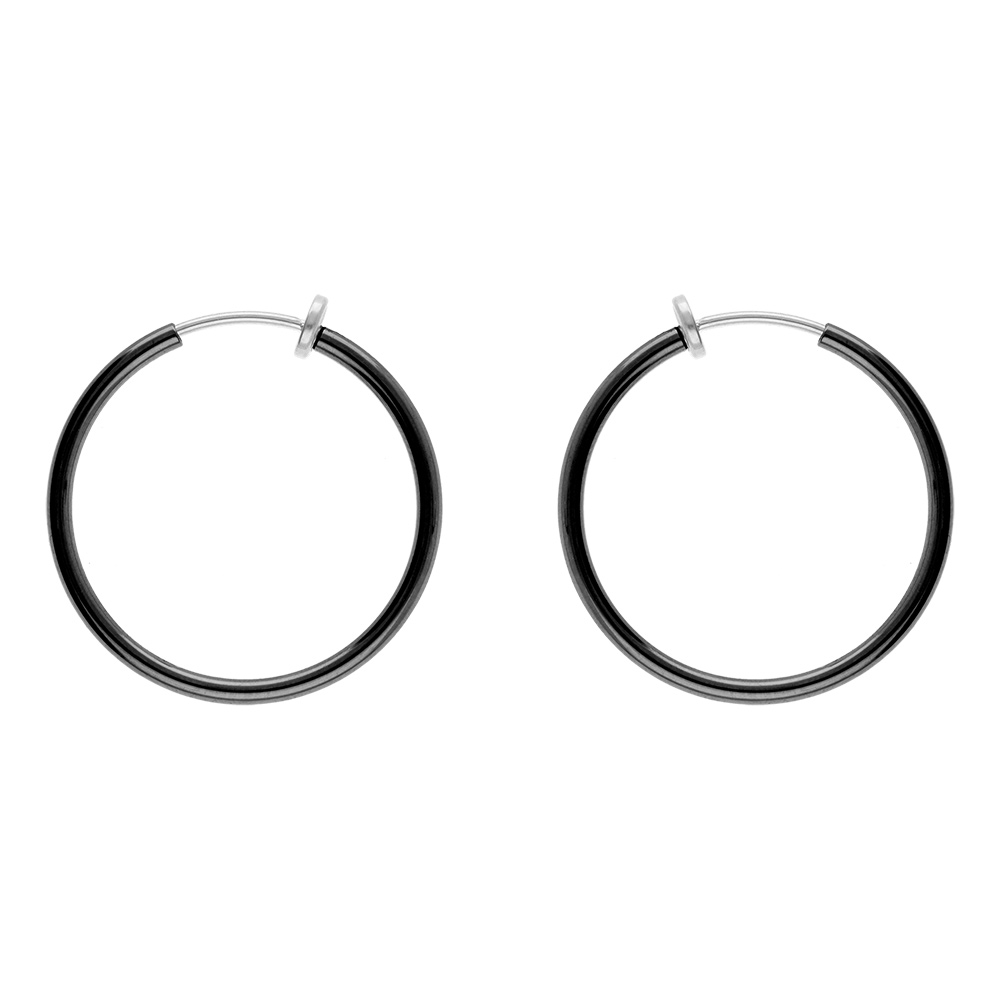 Cr�oles en acier tube noir 27mm systeme clip et ressort - Vue 1