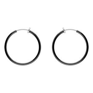 Cr�oles en acier tube noir 27mm systeme clip et ressort