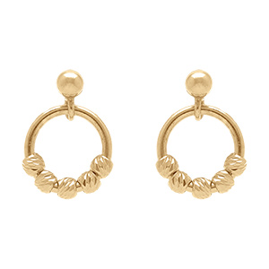 Croles en argent dor avec boules diamantes