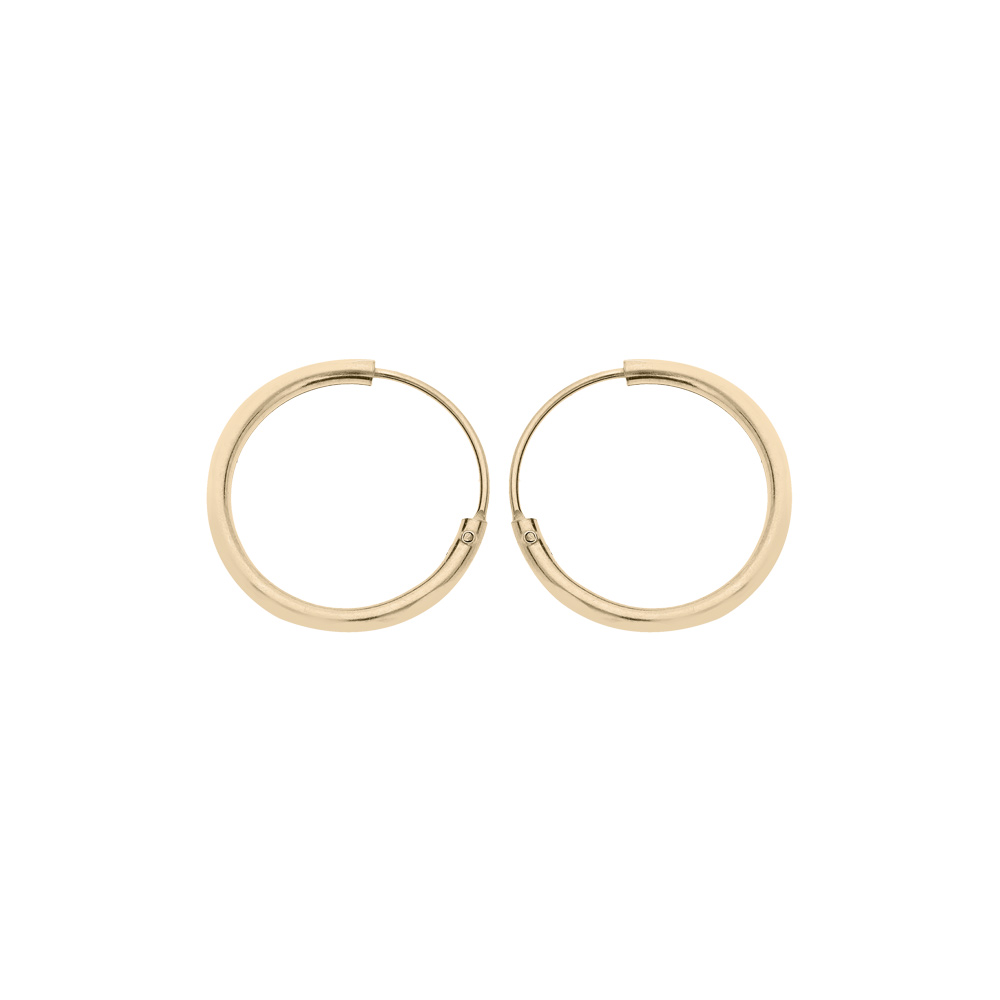 Cr�oles en argent et dorure jaune tube diam�tre 14mm - Vue 1