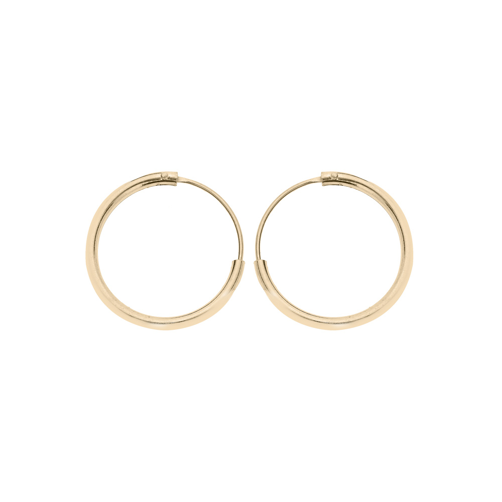 Croles en argent et dorure jaune tube diamtre 16mm - Vue 1