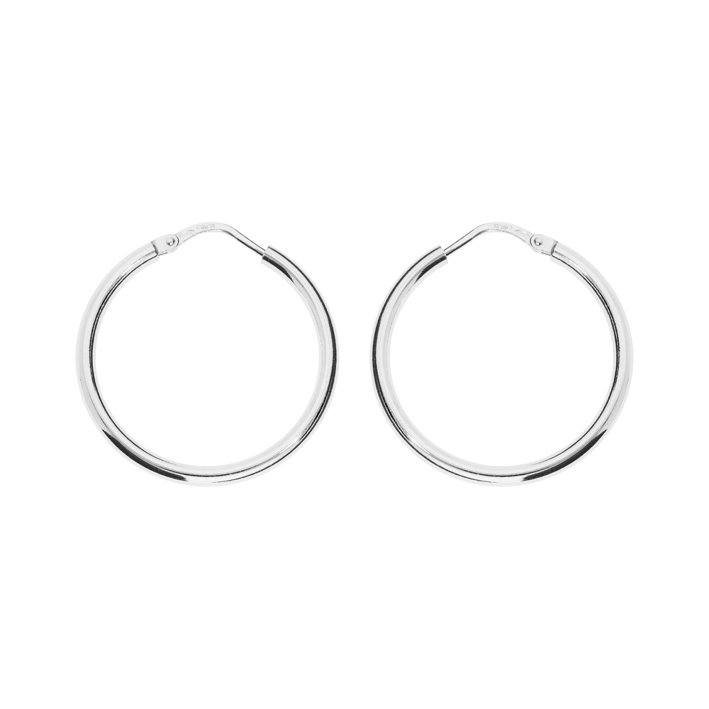 Croles en Argent fil lisse diamtre 25mm - Vue 1