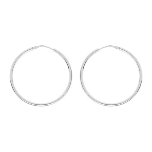 Croles en Argent fil lisse diamtre 34mm - Vue 1