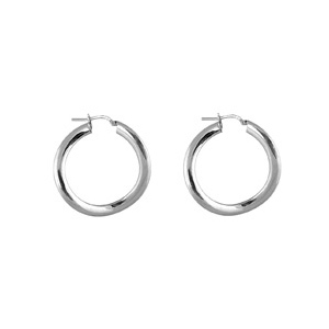 Créoles en argent ondulées diamètre 32mm - Vue 1