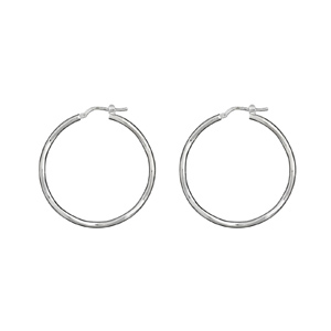 Créoles en argent ondulées en 2mm et diamètre 39mm - Vue 1