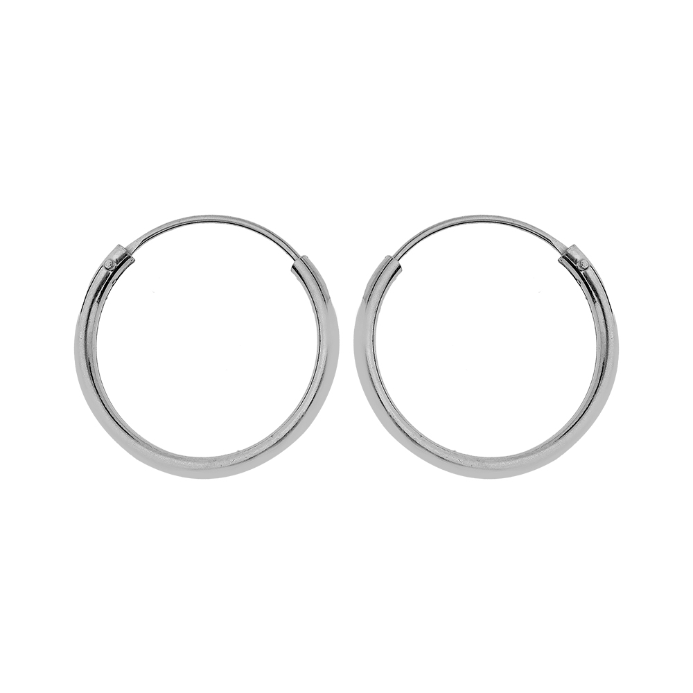 Cr�oles en argent platin� tube diam�tre 16mm - Vue 1