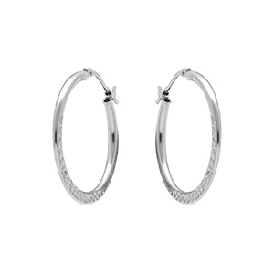 Croles en argent rhodi 20mm motif martel - Vue 1