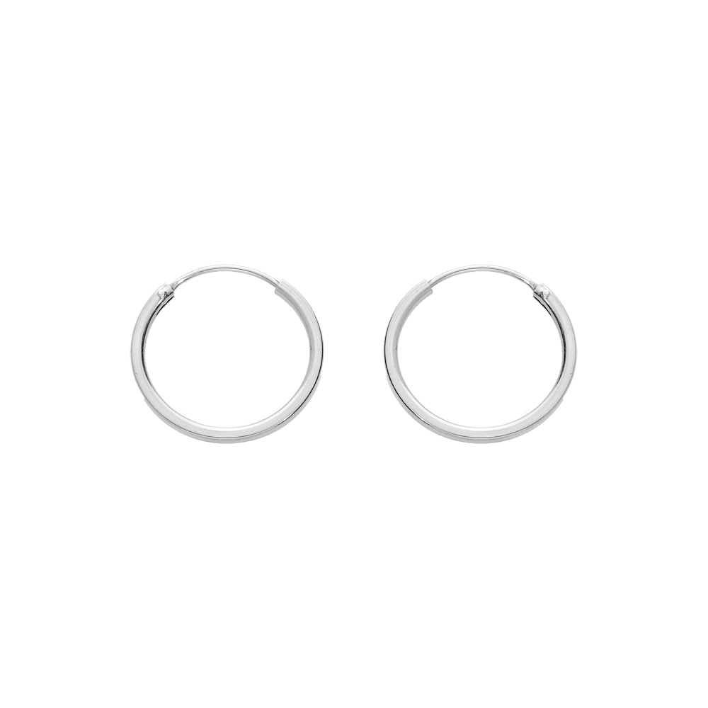 Croles en argent rhodi fil carr 17mm - Vue 1