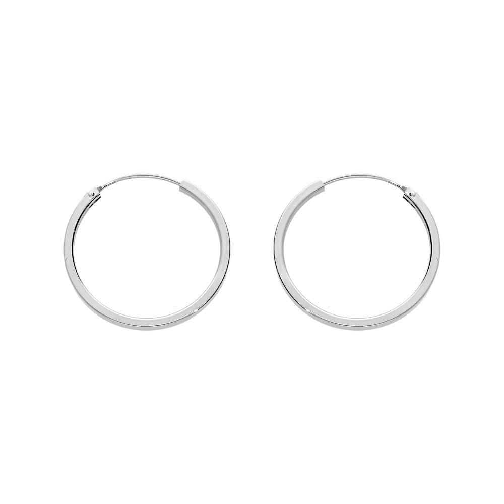 Croles en argent rhodi fil carr 22mm - Vue 1