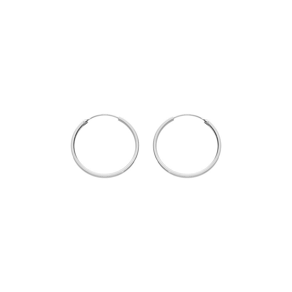 Croles en argent rhodi fil carr 27mm - Vue 1