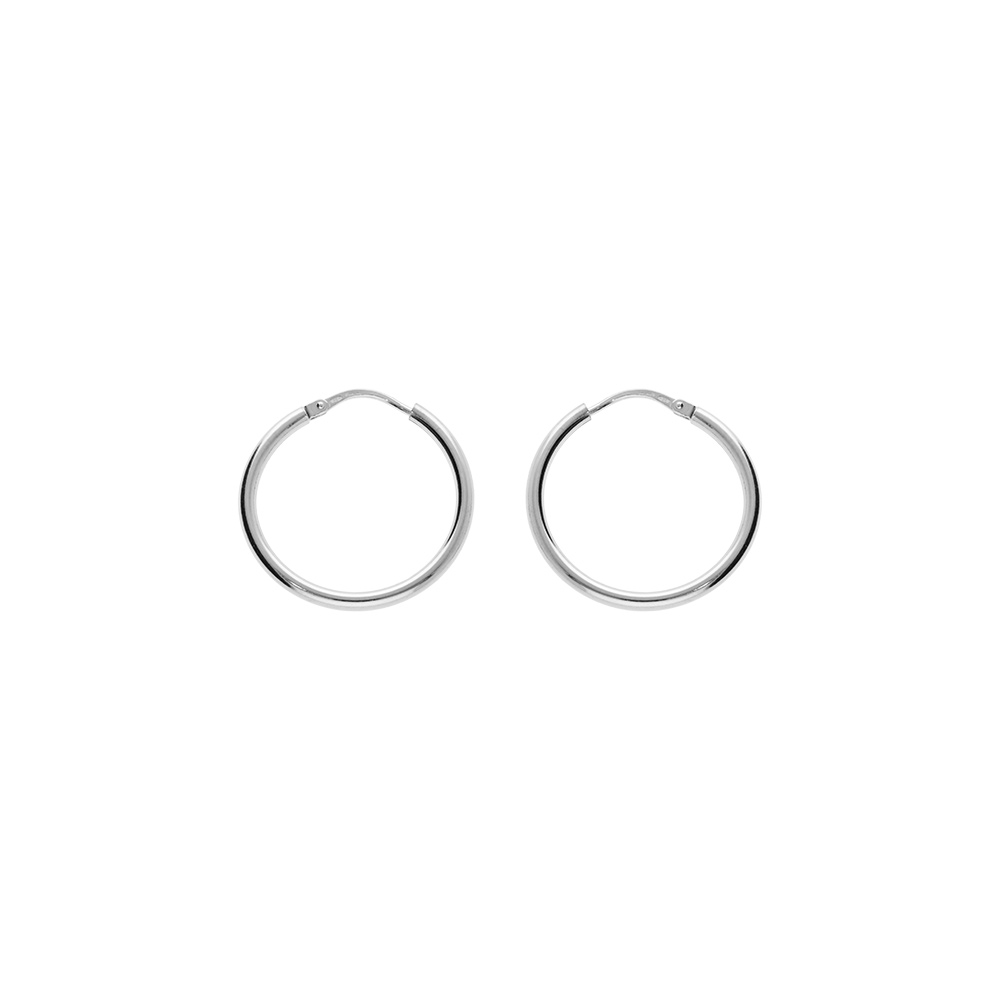 Croles en Argent rhodi fil lisse en 2mm et diamtre 25 mm - Vue 1