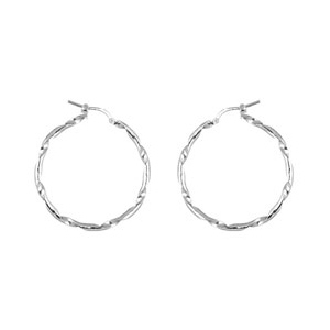 Créoles en argent torsadées large diamètre 34mm - Vue 1