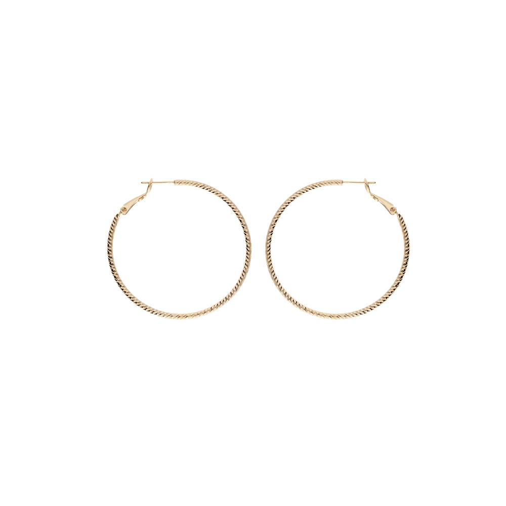 Croles en plaqu or diamante 45mm avec fermoir clapet - Vue 1