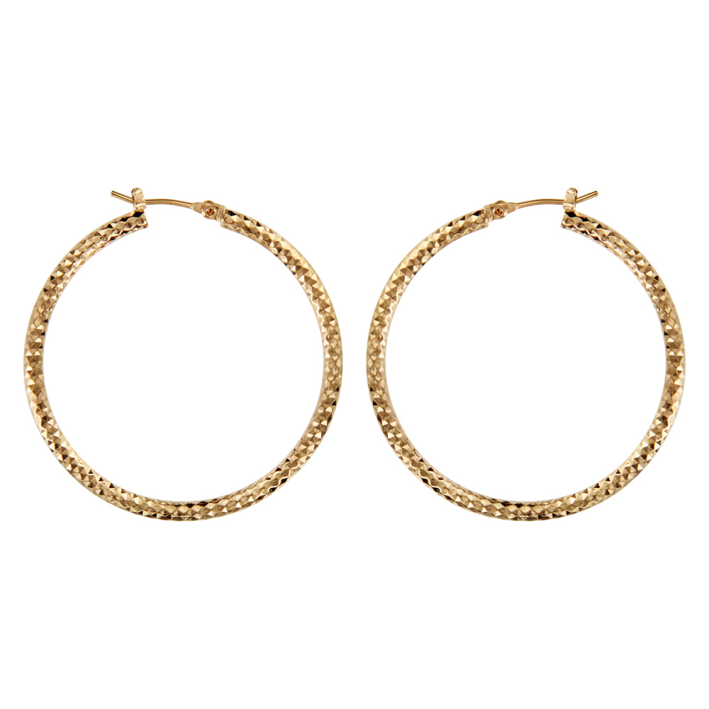 Créoles Plaqué Or 40mm PROSTEEL - Boucles D'oreilles Acier Inoxydable, Hypoallergéniques