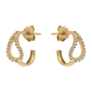 Cr�oles en plaqu� or goutte orn�e d'oxydes blancs