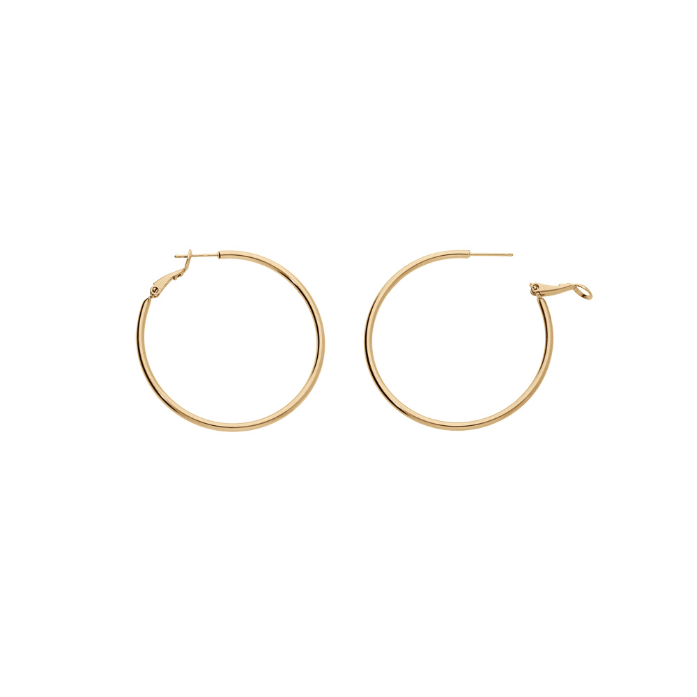 Croles en plaqu or lisse 45mm avec fermoir anglais - Vue 1