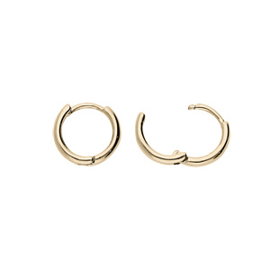 Boucles D'oreilles En Or Plaqué Pour Bébé Fille - Anneaux Ajourés Dorés, Diamètre 10mm, Sans Nickel