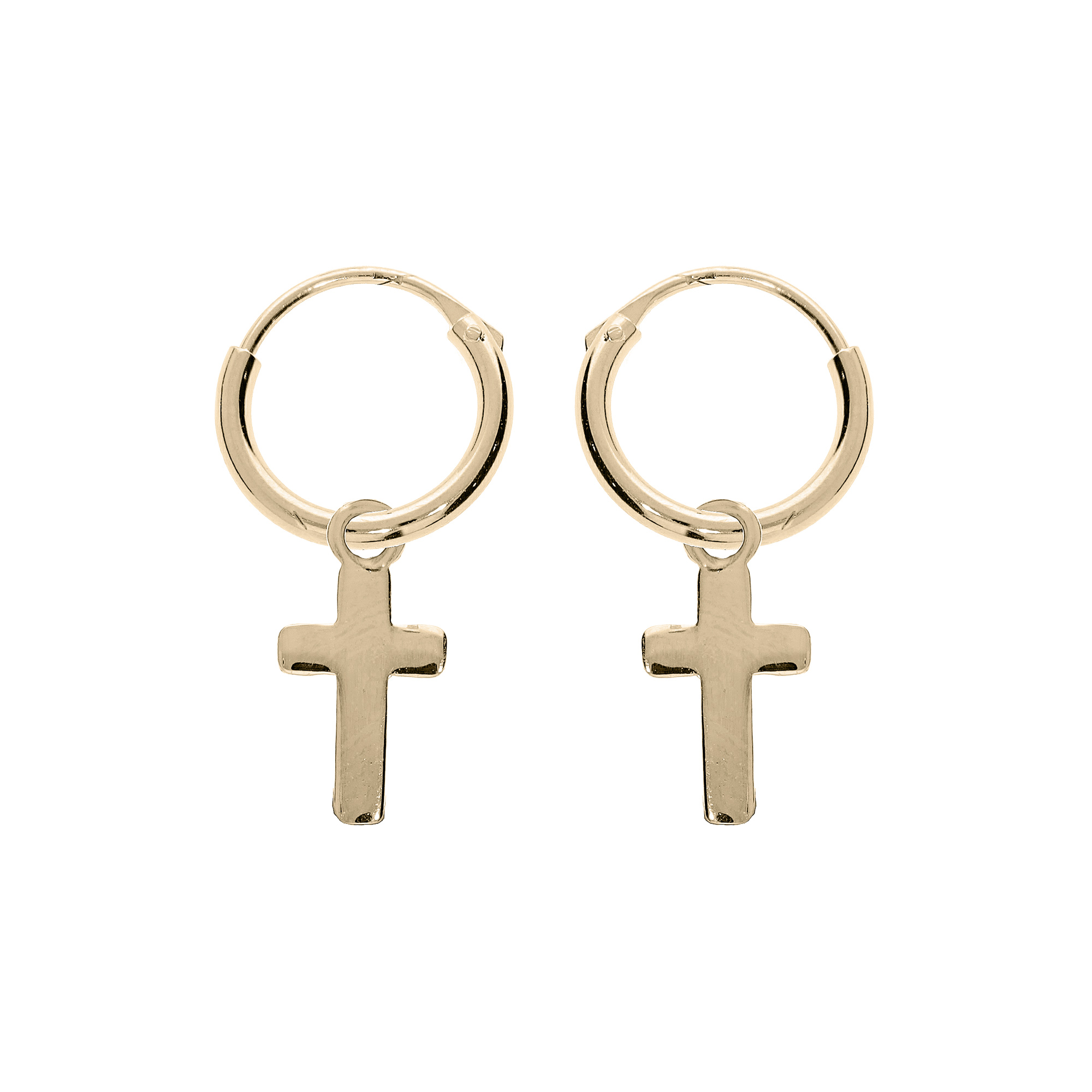 Créoles Avec Barre En Plaqué Or - Boucles D'oreilles Dorées - Neuf Avec étiquettes