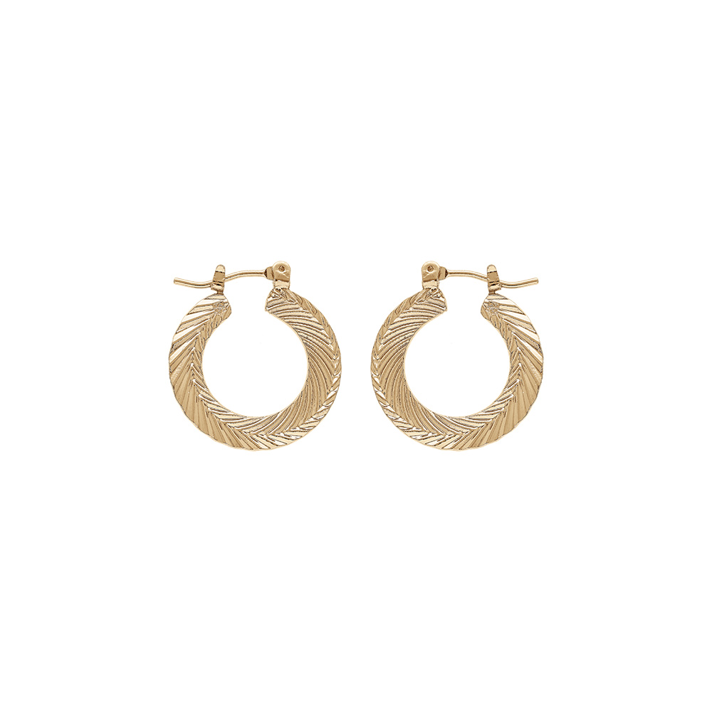 Croles en plaqu or plate strie 20mm - Vue 1