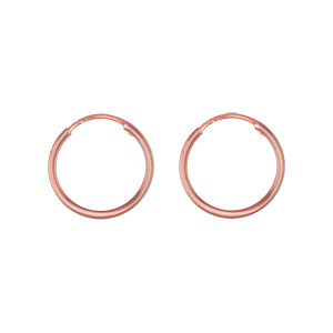 Créoles en plaqué or rose fil lisse - largeur 1,5mm et diamètre anneaux 18mm
