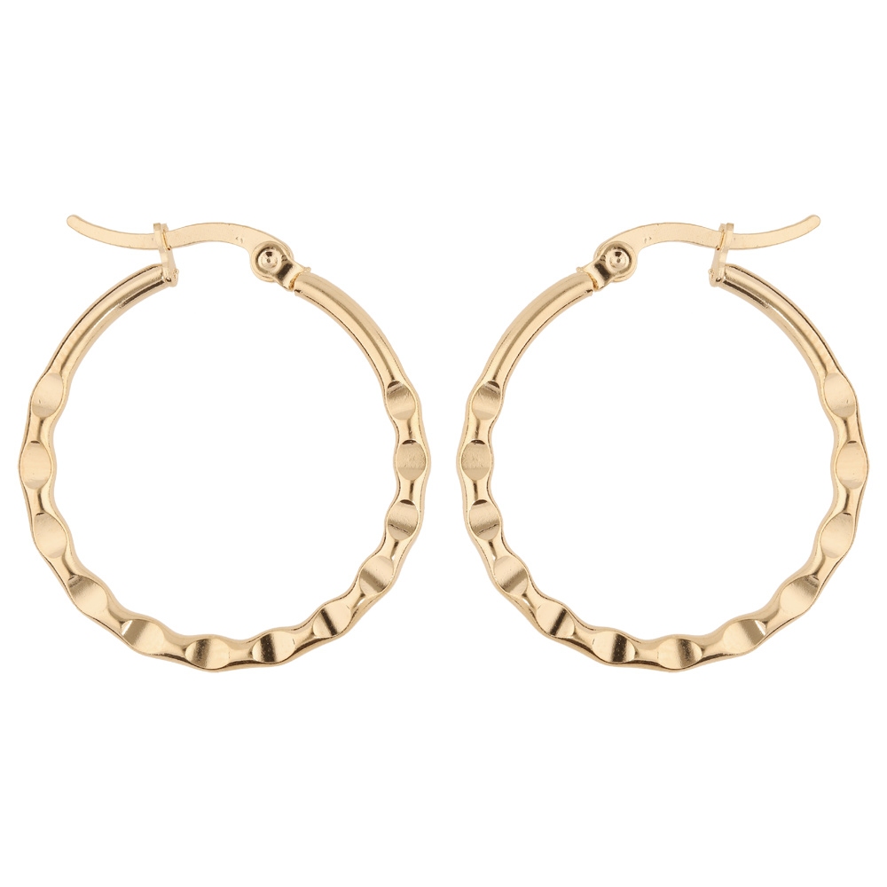 Cr�oles en plaqu� or torsad�e 28mm - Vue 1