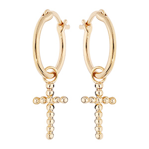 Cr�oles en vermeil  12mm avec croix boule