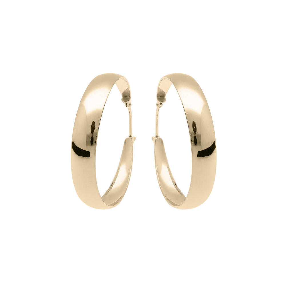 Cr�oles en vermeil cubaines lisse grand mod�le 33mm - Vue 1