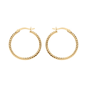 Croles en vermeil fil diamant - 25mm