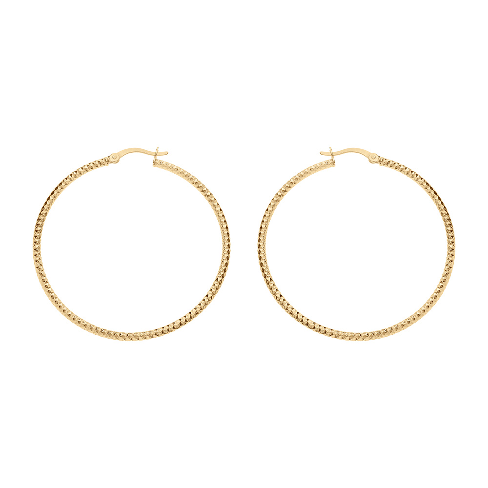 Croles en vermeil fil diamante - 45mm - Vue 1