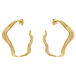 Cr�oles ondul�es en acier dore  - 3.80mm