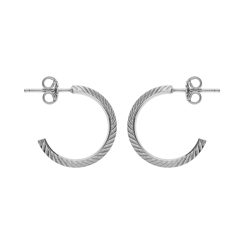 Croles tige argent rhodi tube triangle 15mm - Vue 1