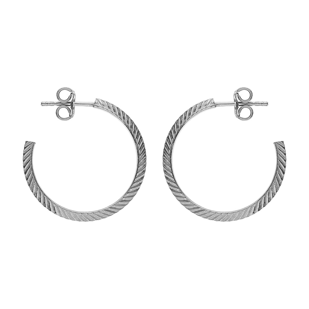 Croles tige argent rhodi tube triangle 20mm - Vue 1