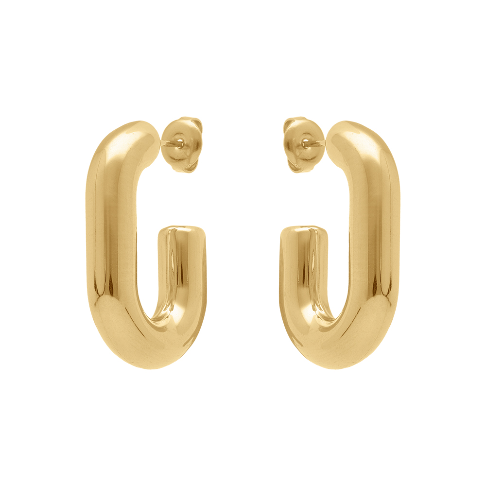 Cr�oles tige en acier dor� tube rectangulaire - 27mm - Vue 1