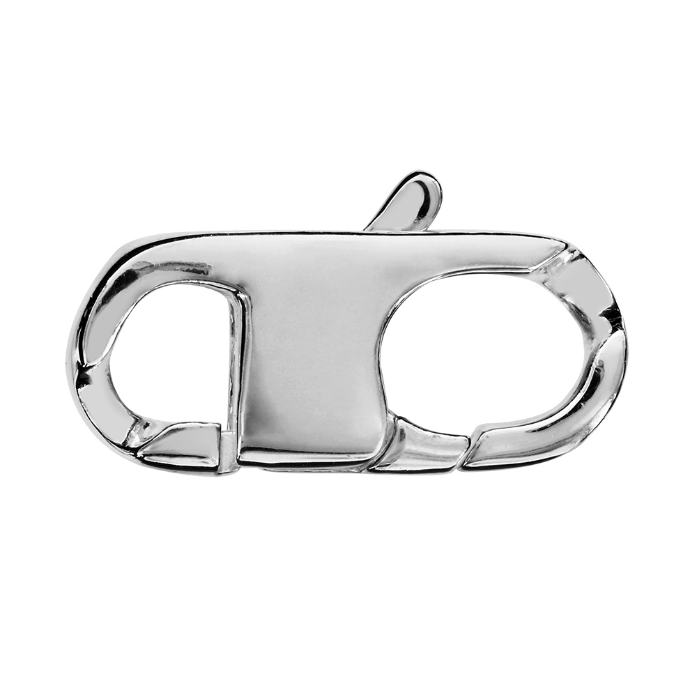 Fermoir plat en argent ouvert - largeur 14mm - Vue 1