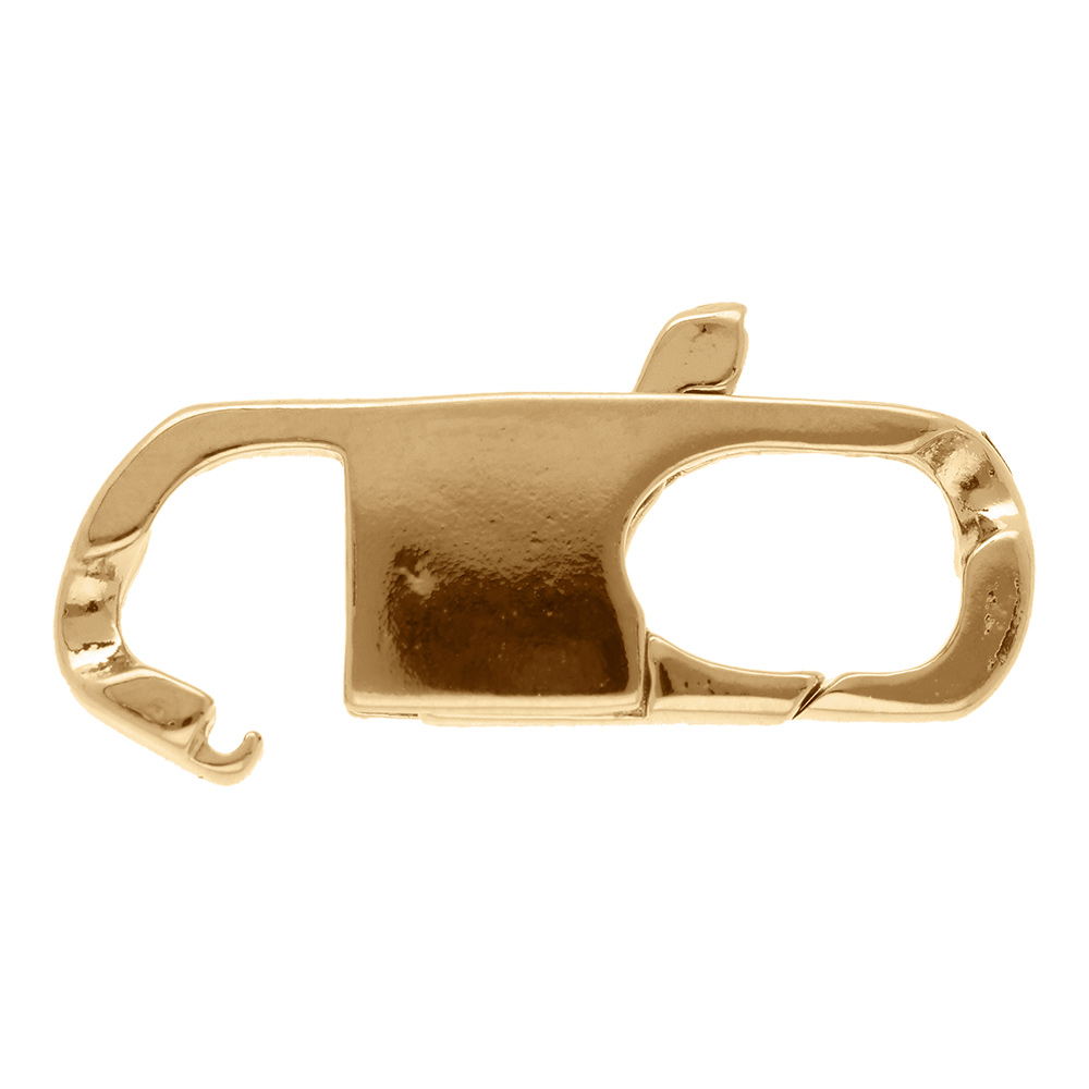 Fermoir plat en plaqu� or ouvert - largeur 8mm - Vue 1