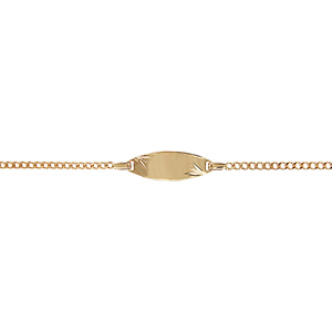 Gourmette Bébé en vermeil maille gourmette 2mm ovale diamantée etoile - 15/13cm - Vue 1