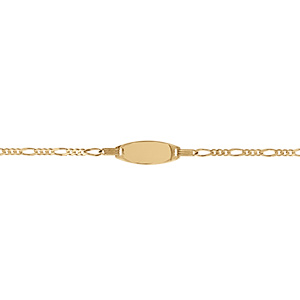 Gourmette Bébé en vermeil ovale alternée - 15cm réglable 13cm - Vue 1