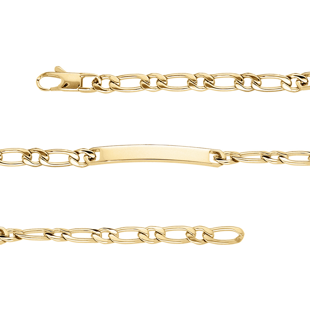 Gourmette en acier dor 1+1 5mm - 18cm - Vue 1