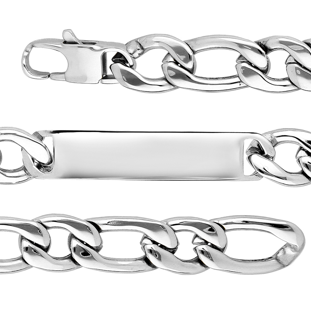 Gourmette en acier maille 1+1 largeur 11mm et longueur 22cm - Vue 1